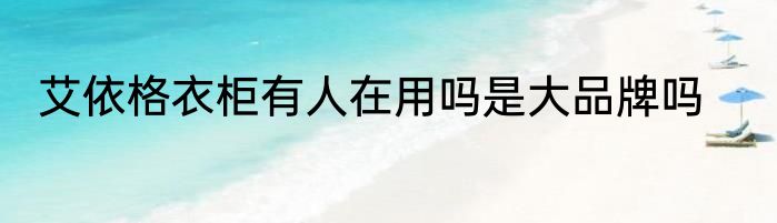 艾依格衣柜有人在用吗是大品牌吗