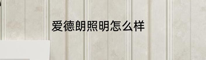 爱德朗照明怎么样