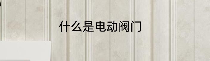 什么是电动阀门