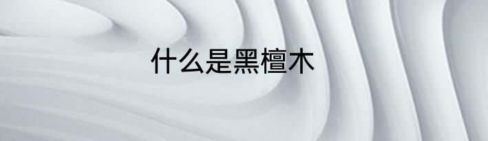 什么是黑檀木