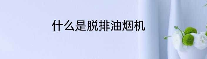 什么是脱排油烟机