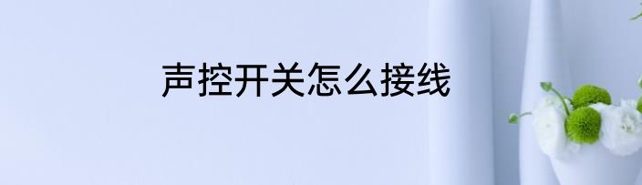 声控开关怎么接线