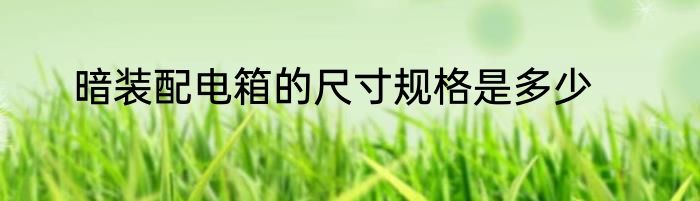 暗装配电箱的尺寸规格是多少