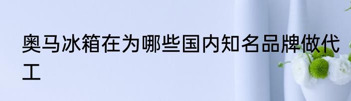 奥马冰箱在为哪些国内知名品牌做代工