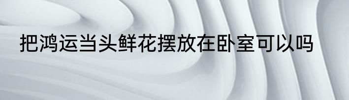 把鸿运当头鲜花摆放在卧室可以吗