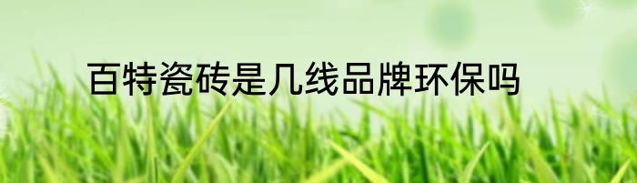 百特瓷砖是几线品牌环保吗