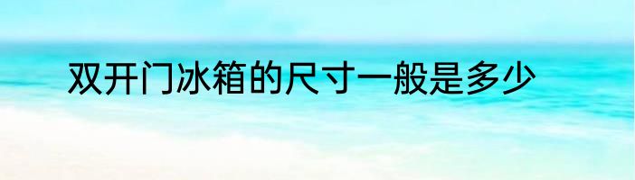 双开门冰箱的尺寸一般是多少