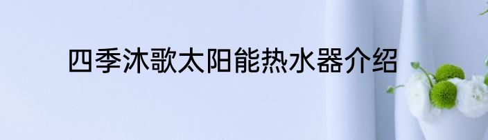 四季沐歌太阳能热水器介绍