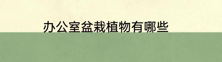 办公室盆栽植物有哪些