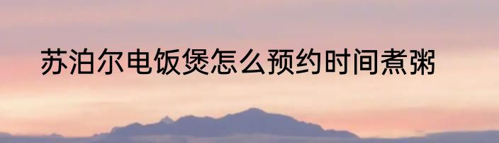 苏泊尔电饭煲怎么预约时间煮粥