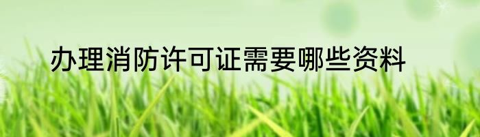办理消防许可证需要哪些资料