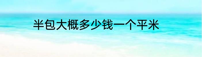 半包大概多少钱一个平米
