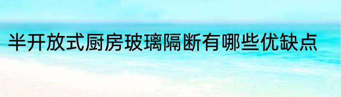 半开放式厨房玻璃隔断有哪些优缺点