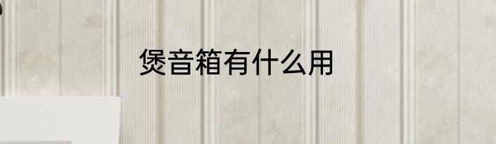 煲音箱有什么用