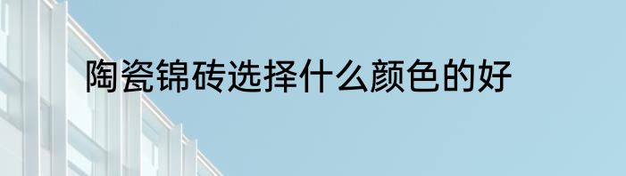 陶瓷锦砖选择什么颜色的好