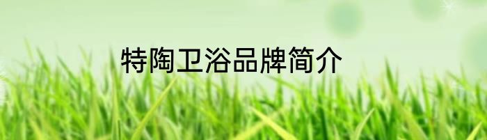 特陶卫浴品牌简介