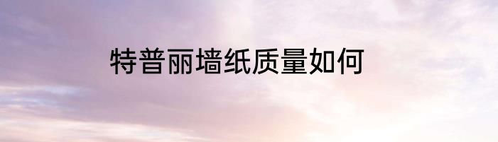特普丽墙纸质量如何