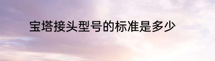 宝塔接头型号的标准是多少
