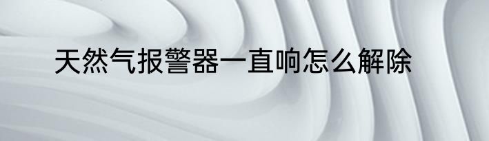 天然气报警器一直响怎么解除