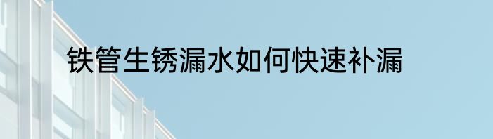 铁管生锈漏水如何快速补漏
