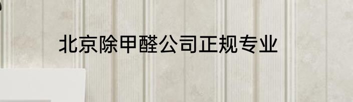 北京除甲醛公司正规专业