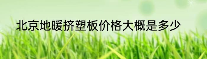 北京地暖挤塑板价格大概是多少