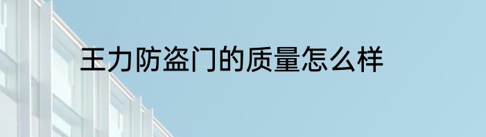 王力防盗门的质量怎么样