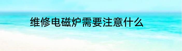 维修电磁炉需要注意什么