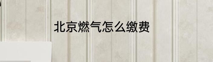 北京燃气怎么缴费
