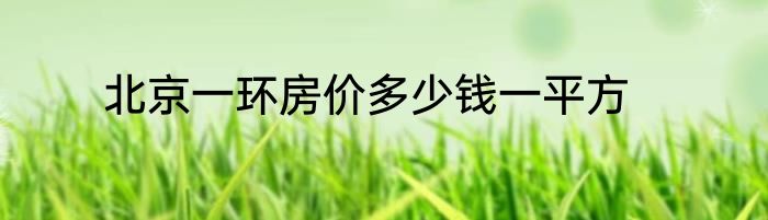北京一环房价多少钱一平方