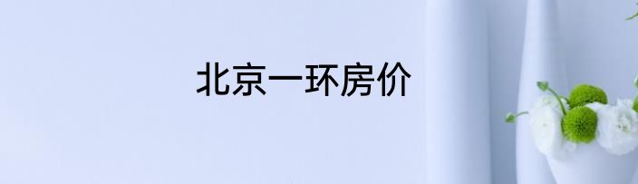 北京一环房价