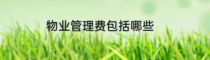 物业管理费包括哪些