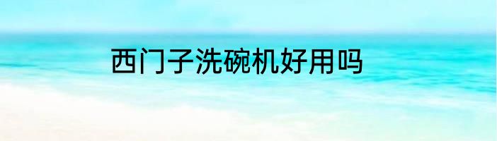 西门子洗碗机好用吗