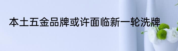 本土五金品牌或许面临新一轮洗牌