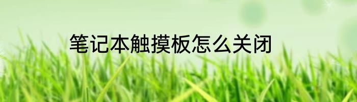 笔记本触摸板怎么关闭