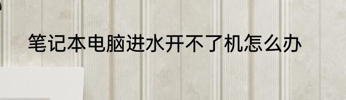 笔记本电脑进水开不了机怎么办