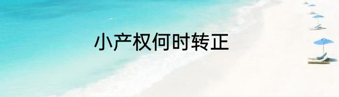 小产权何时转正