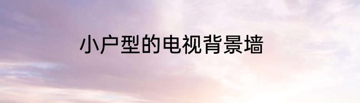 小户型的电视背景墙