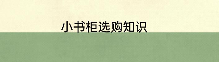 小书柜选购知识
