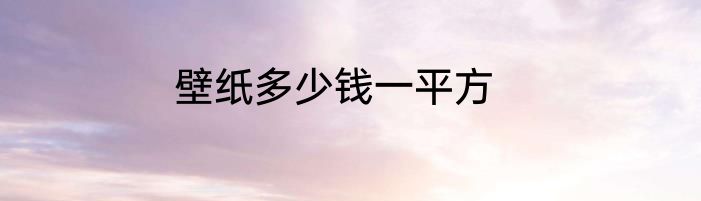 壁纸多少钱一平方