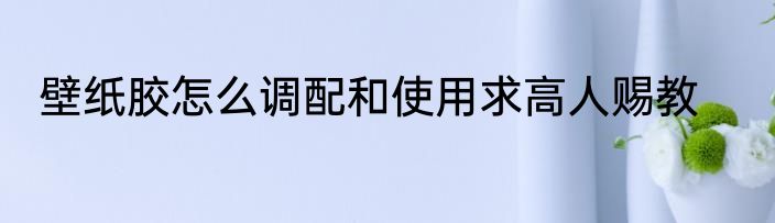 壁纸胶怎么调配和使用求高人赐教