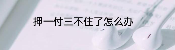 押一付三不住了怎么办