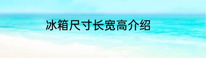 冰箱尺寸长宽高介绍