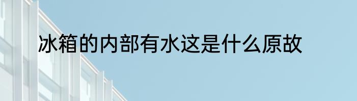 冰箱的内部有水这是什么原故