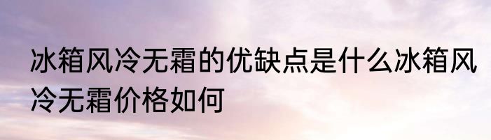 冰箱风冷无霜的优缺点是什么冰箱风冷无霜价格如何
