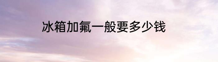冰箱加氟一般要多少钱