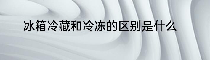 冰箱冷藏和冷冻的区别是什么