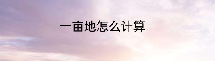 一亩地怎么计算