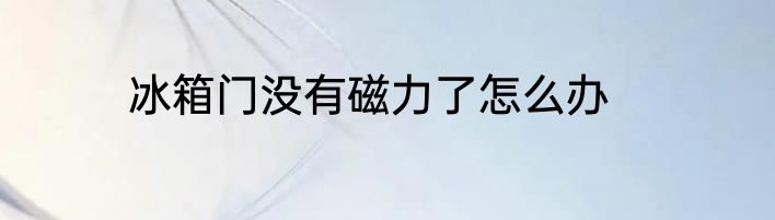 冰箱门没有磁力了怎么办