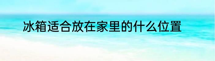 冰箱适合放在家里的什么位置